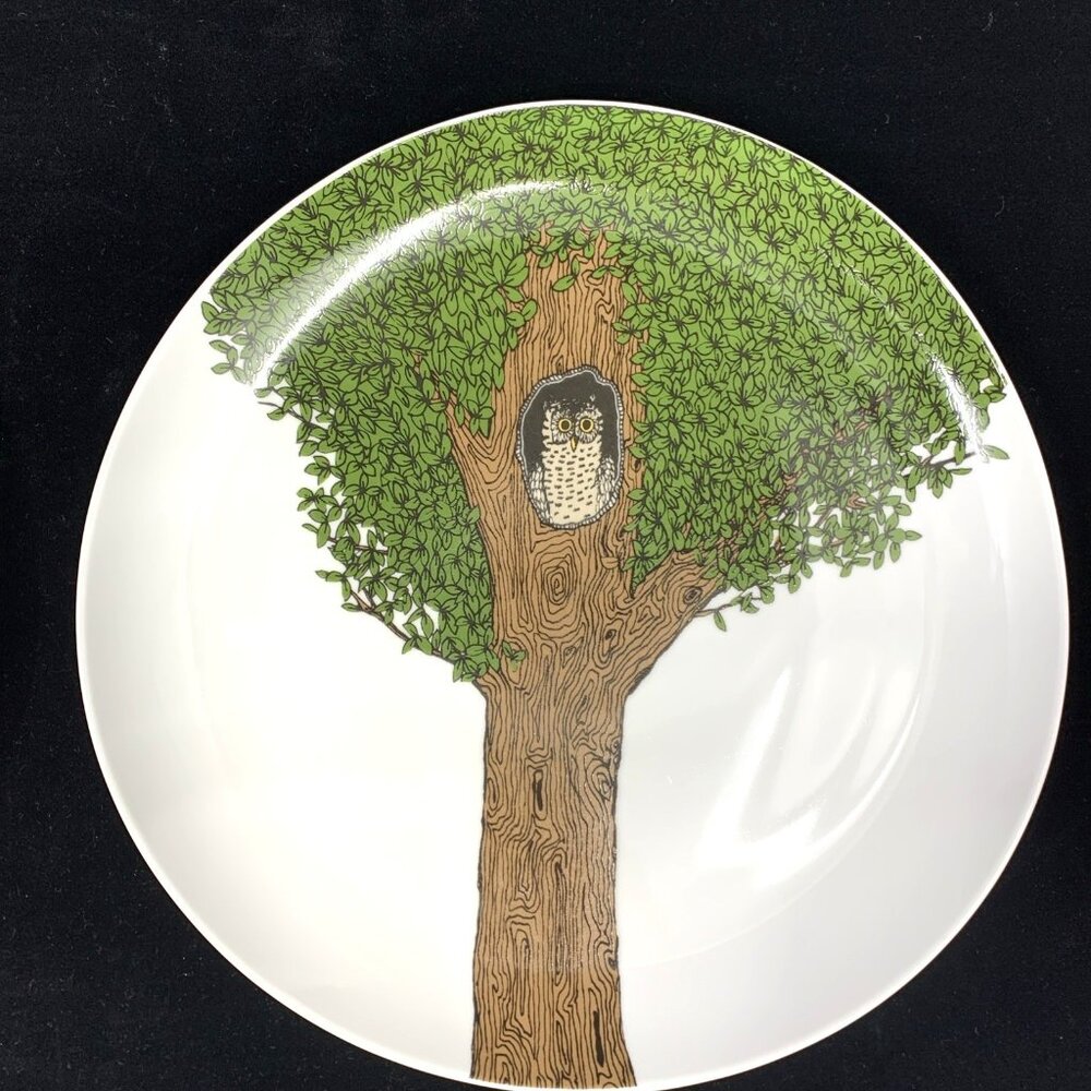 2 West Elm Organic Owl in a Tree Plates by Rachel Kozolowski 8 5/8" Retired - Picture 4 of 8